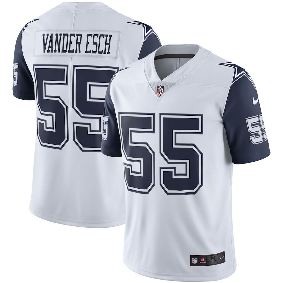Men Dallas Cowboys #55 Leighton Vander Esch White Nike Color Rush Vapor Limited NFL Jersey